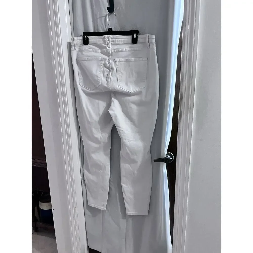 Vineyard Vines Womens White Cotton High Rise Skinny Leg Jeans Size 18/20